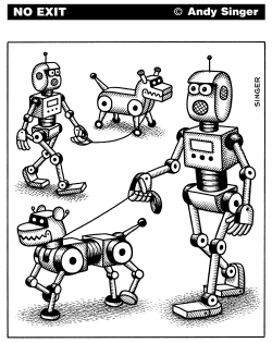 ROBOTS WALK DOGS by Andy Singer
