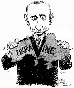 PUTIN TEARS UKRAINE by Daryl Cagle