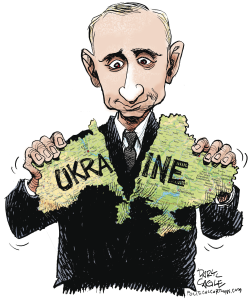 PUTIN TEARS UKRAINE  by Daryl Cagle