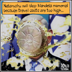 NETANYAHU WON'T GO TO MANDELA FUNERAL by Terry Mosher