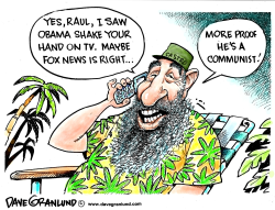 OBAMA AND RAUL CASTRO SHAKE by Dave Granlund