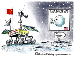 CHINA LANDS ON MOON by Dave Granlund