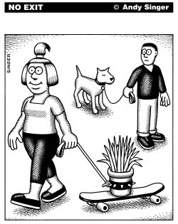HAPPY PLANT WALKING by Andy Singer