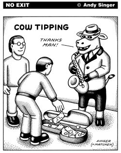 Cow Tipping by Andy Singer