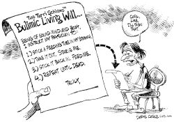 BULIMIC LIVING WILL by Daryl Cagle