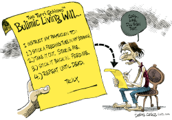 BULIMIC LIVING WILL  by Daryl Cagle
