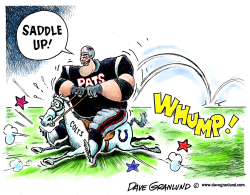 PATRIOTS VS COLTS SADDLE UP by Dave Granlund