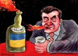 UKRAINE PRESIDENT YANUKOVYCH DRUNK by Christo Komarnitski