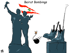 BEIRUT BOMBINGS by Emad Hajjaj