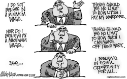 MINIMUM WAGE by Mike Keefe