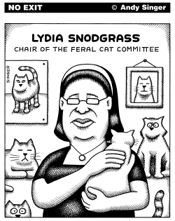 FERAL CAT COMMITTEE CHAIR by Andy Singer