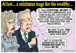 MINIMUM WAGE FOR THE WEALTHY  by Monte Wolverton