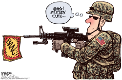 MILITARY CUTS  by Rick McKee