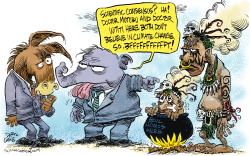 CLIMATE CHANGE - UGANDA - BOILING HOMOS  by Daryl Cagle