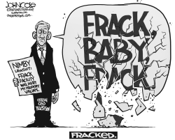 EXXON CEO AND FRACKING BW by John Cole
