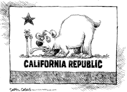 THIRSTY CALIFORNIA FLAG by Daryl Cagle