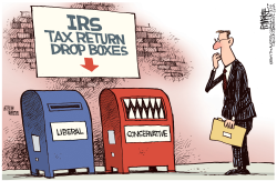 IRS DROP BOXES  by Rick McKee