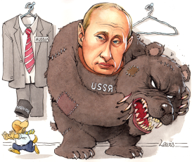 VLAD PUTIN' ON HIS BEAR COSTUME by Peter Lewis