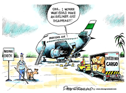 AIRLINER MISSING by Dave Granlund