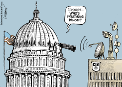 TENSIONS BETWEEN US SENATE AND CIA by Patrick Chappatte