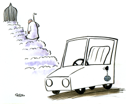 POPE JOHN PAUL II WALKS TO HEAVEN by Christo Komarnitski