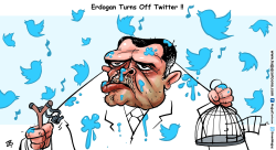 ERDOGAN TURNS OFF TWITTER by Emad Hajjaj