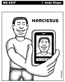 NARCISSUS TAKES A SELFIE by Andy Singer
