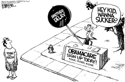 YET ANOTHER OBAMACARE DELAY by Rick McKee