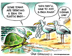 PLASTIC BAG BANS by Dave Granlund