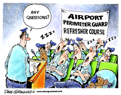 AIRPORT PERIMETER GUARDS by Dave Granlund