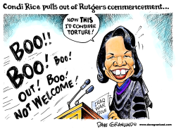 CONDI RICE AND RUTGERS GRADS by Dave Granlund