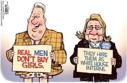 REAL MEN AND CLINTON  by Rick McKee