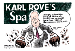 KARL ROVE AND HILLARY CLINTON by Jimmy Margulies