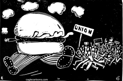 FAST FOOD WORKER REVOLT by Randall Enos