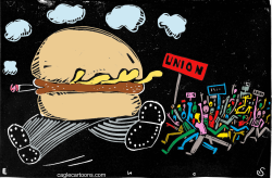FAST FOOD WORKER REVOLT  by Randall Enos