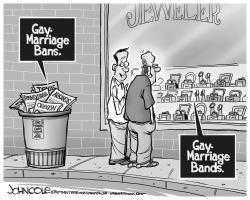 GAY-MARRIAGE BANDS BW by John Cole