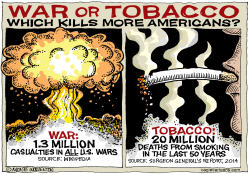 MORE AMERICAN DEATHS FROM WAR OR TOBACCO  by Monte Wolverton