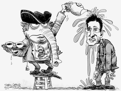 ERIC CANTOR AND THE TEA PARTY by Daryl Cagle