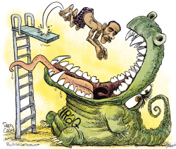 JUMPING INTO IRAQ  by Daryl Cagle