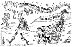 IMMIGRATION PIPER by Rick McKee