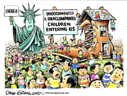 KIDS CROSSING US BORDER by Dave Granlund