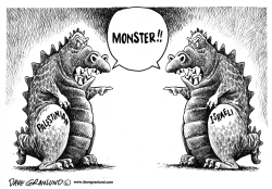 MIDEAST MONSTER LABELS by Dave Granlund
