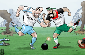 ISRAELI VS PALESTINIAN CONFLICT SOCCER by Luojie