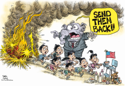 SEND BACK THOSE IMMIGRANT KIDS  by Daryl Cagle