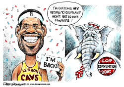 LEBRON JAMES RETURNS TO CLEVELAND by Dave Granlund