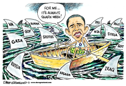 OBAMA AND SHARK WEEK by Dave Granlund