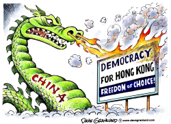 HONG KONG AND DEMOCRACY by Dave Granlund