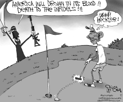 ISIS HECKLES OBAMA by Gary McCoy