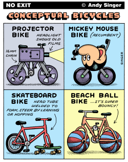 CONCEPTUAL BICYCLES COLOR VERSION by Andy Singer