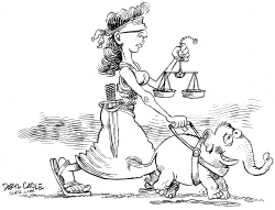 BLIND JUSTICE GUIDE DOG by Daryl Cagle